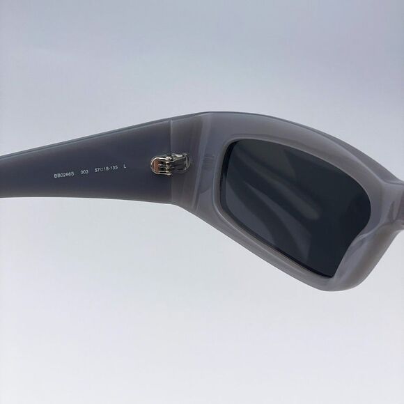 Balenciaga BB0266S 003 Sunglasses Grey Rectangle Unisex - Picture 12 of 13